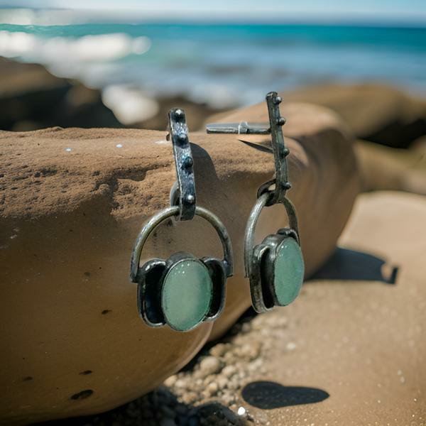 Delicious Candy of Olive Green Aventurine Earrings