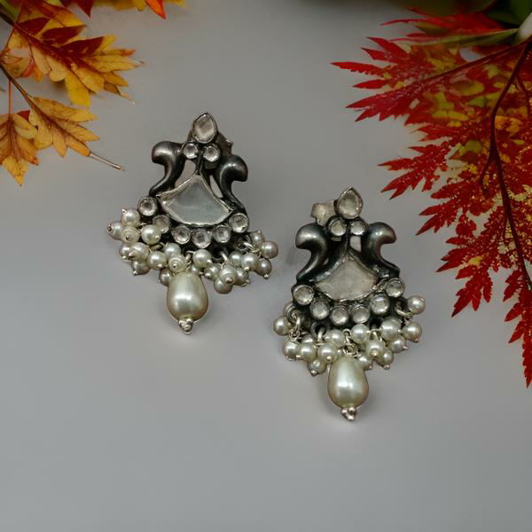Arc of Beauty Pearl and Silver Drop Earrings