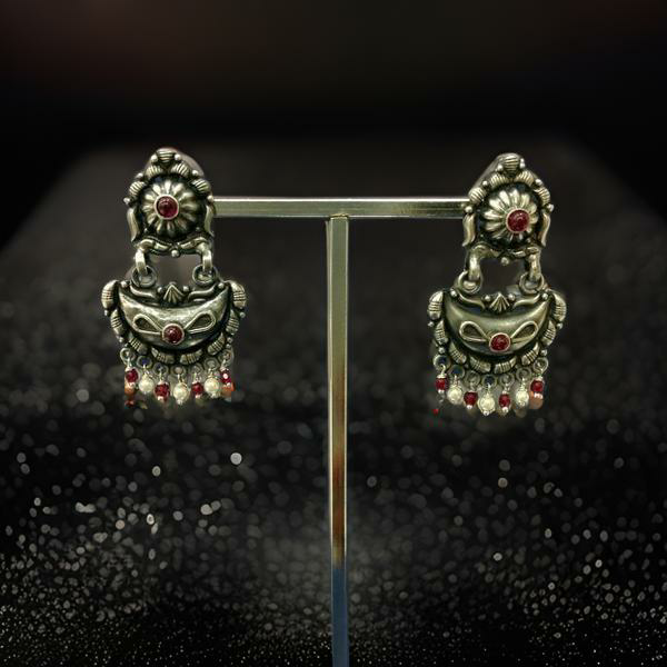 Vintage Silver Oxidized Drop Earrings