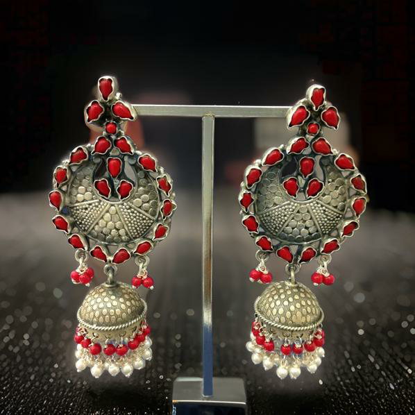 Versatile Long Silver Jhumka Long Earrings