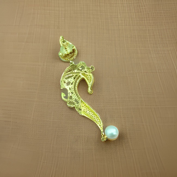 Serpent Charm Two-Toned Long Earrings