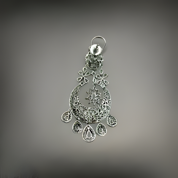 Crystalline Teardrop Cubic Zircon Chandbali Long Earrings