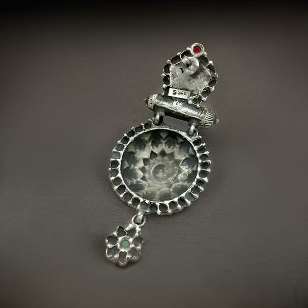 Striking Spherical Silver Long Earrings