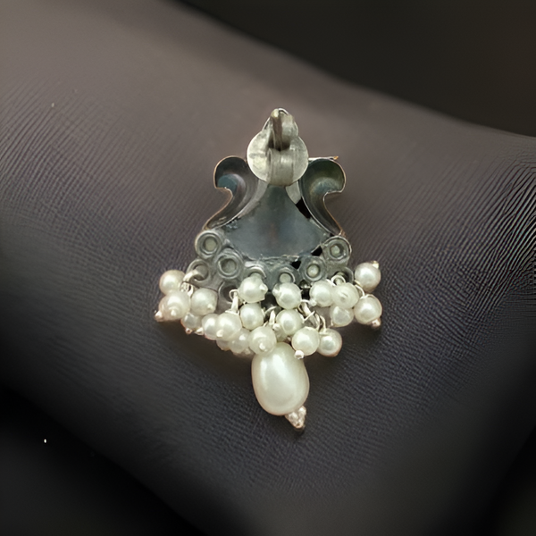 Arc of Beauty Pearl and Silver Drop Earrings
