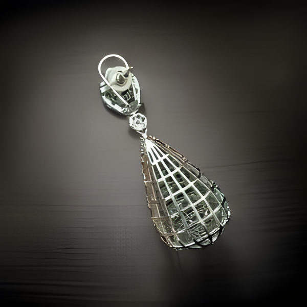 Antique Cubic Zircon Studded Long Earrings