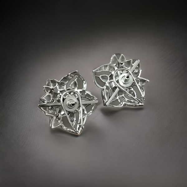 Spherical Floret With Crystal Stud Earrings
