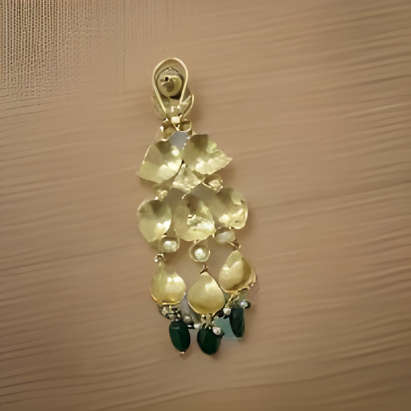 Glamorous Green Long Earrings