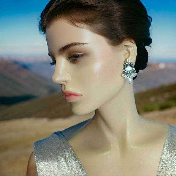 Arc of Beauty Pearl and Silver Drop Earrings