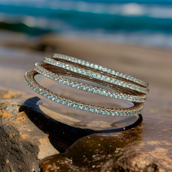 Exquisite Rose Gold & Crystal Bangles