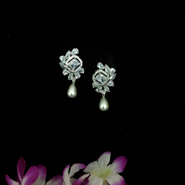 Porcelain White Cubic Zirconia Earring