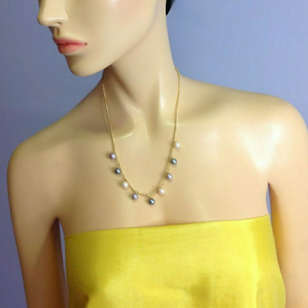 Serene Hues of Pearls in Chain Necklace