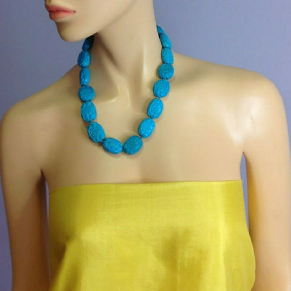 Turquoise Blue Stone Necklace