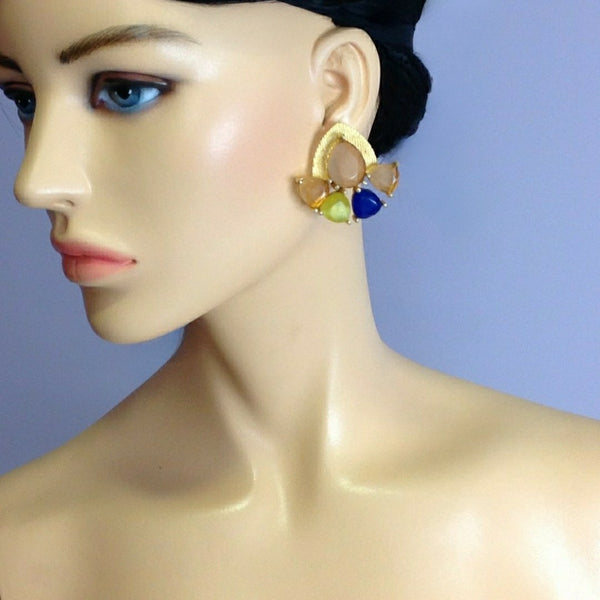 Citrine Sparkles Stud Earrings
