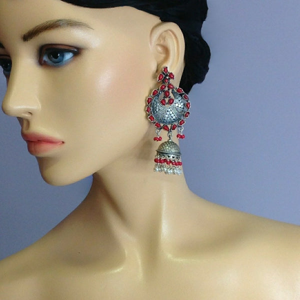 Versatile Long Silver Jhumka Long Earrings