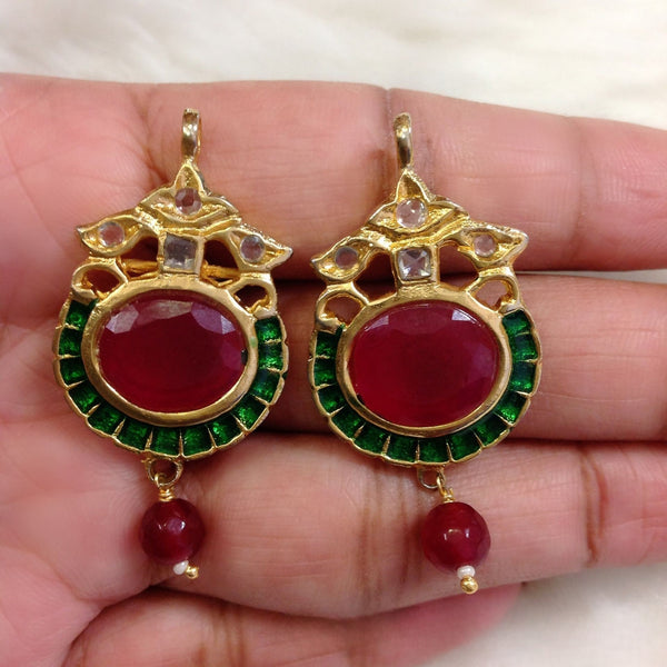 Ravishing Red and Green Pendant Necklace Set