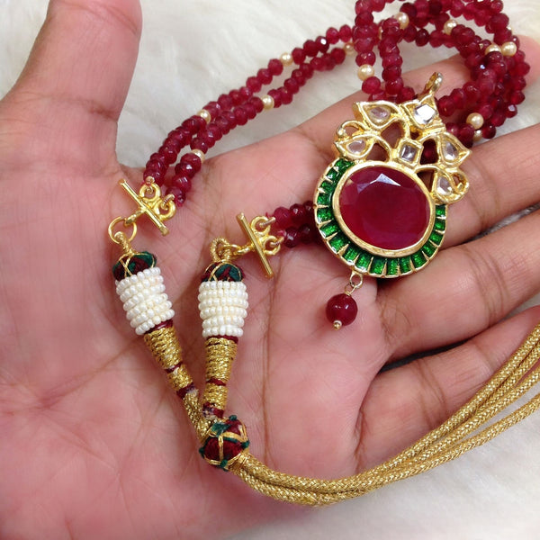 Ravishing Red and Green Pendant Necklace Set