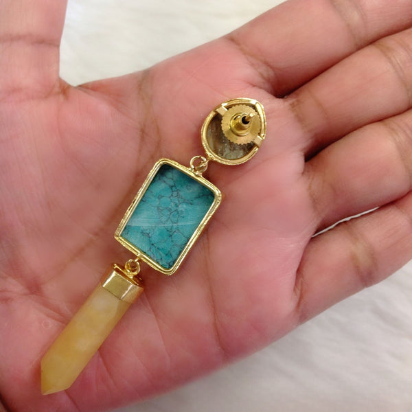 Alluring Green Caramel Dangler Earrings