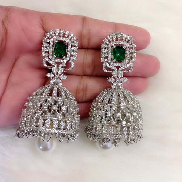 Graceful Green Damsel Jhumka Earrings