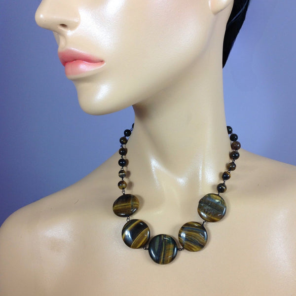 Tantalizing Tiger Beads Statement Necklace
