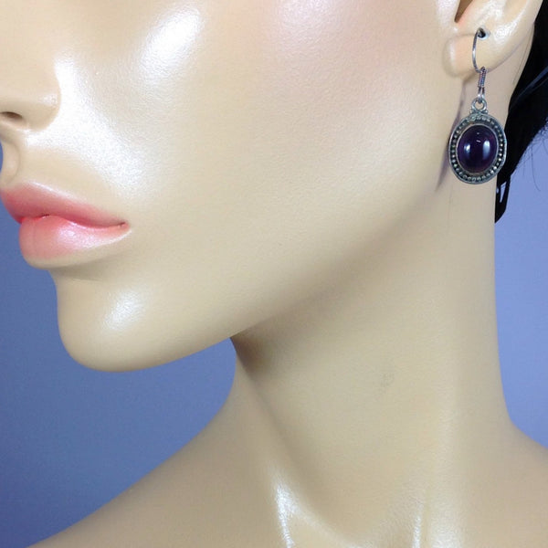 Amethyst Silver Drop Earrings