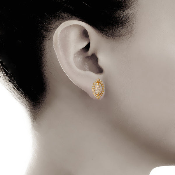 Stunning Crystal Leaf Stud Earrings