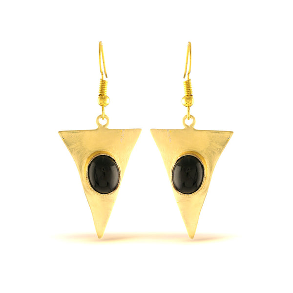 Black Onyx Gemstone Drop Earrrings