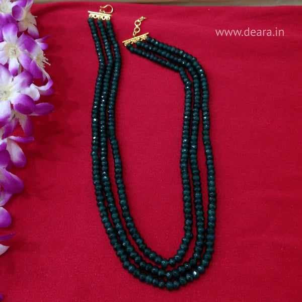 Majestic Emerald Green 3 Stranded Necklace