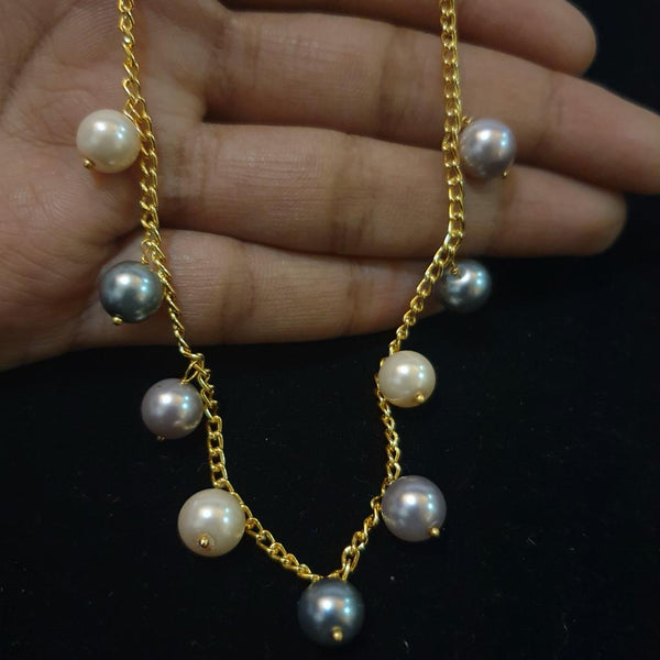 Serene Hues of Pearls in Chain Necklace