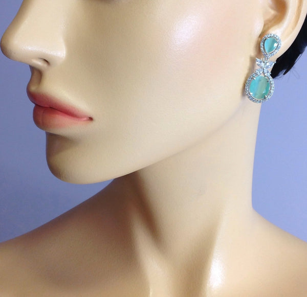 Seafoam Butterfly Cubic Zirconia Earring