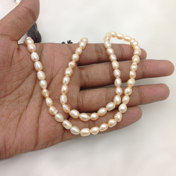 Light Peach Fresh Water Pearl Necklace
