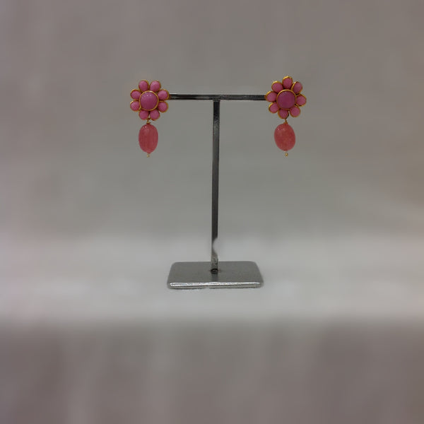 Two Stranded Lime Green with Handcarved Pendant and Pink Lemonade Necklace Set