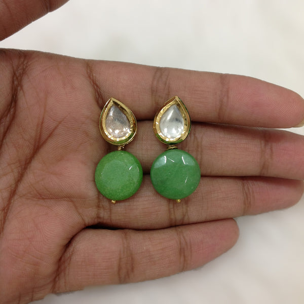 Appealing Lime Green and Kundan Bracelet Set