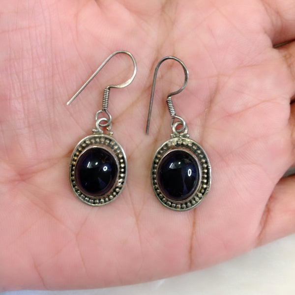 Amethyst Silver Drop Earrings