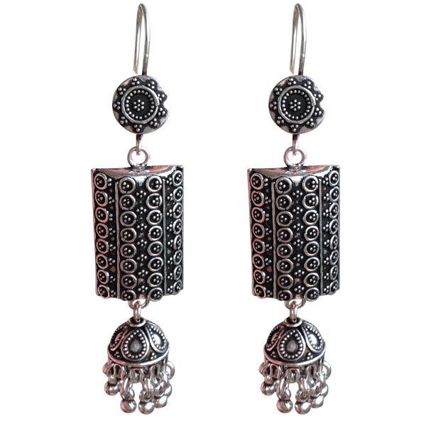 Vintage Silver Charm Long Earrings