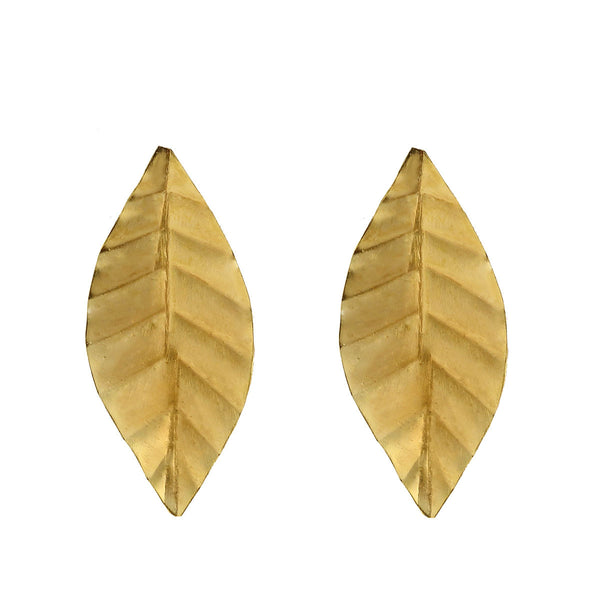Golden Leaf Stud Earrings