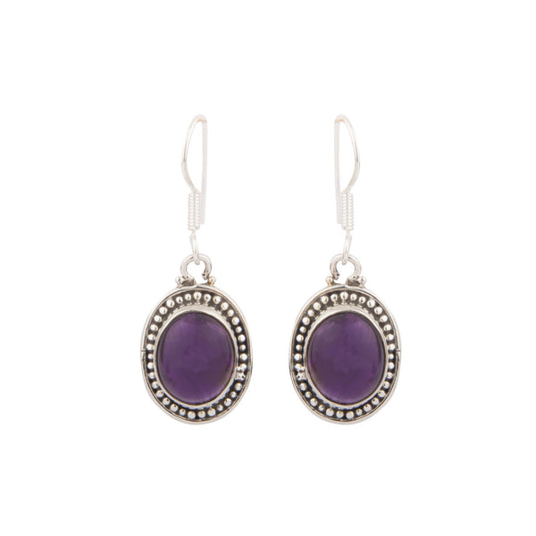 Amethyst Silver Drop Earrings