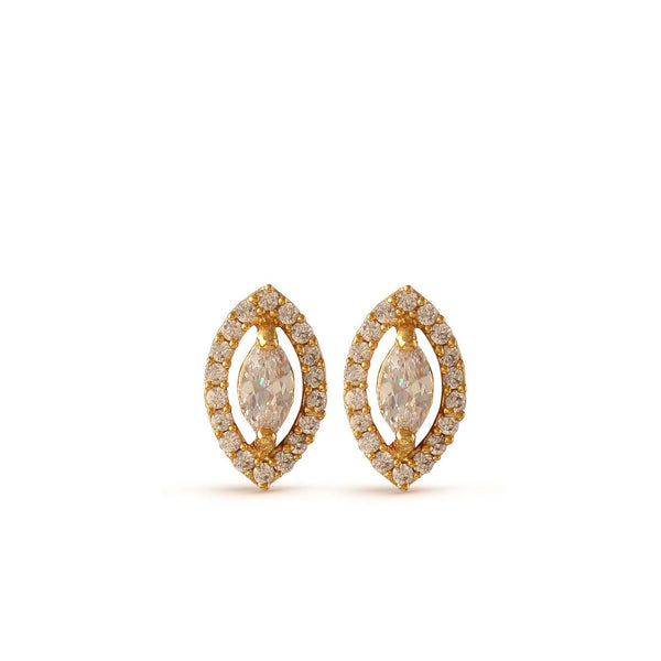 Stunning Crystal Leaf Stud Earrings