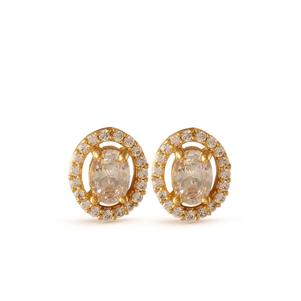 Stunning Crystal Ovate Stud Earrings