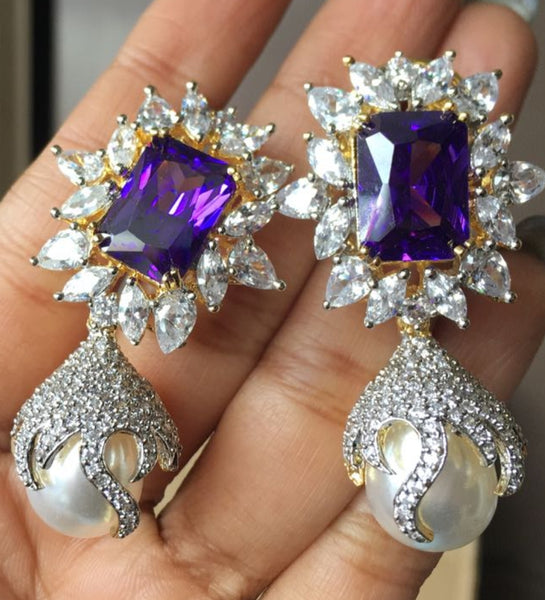 Crystalline White Purple Plum Earrings – Deara Fashion Accessories