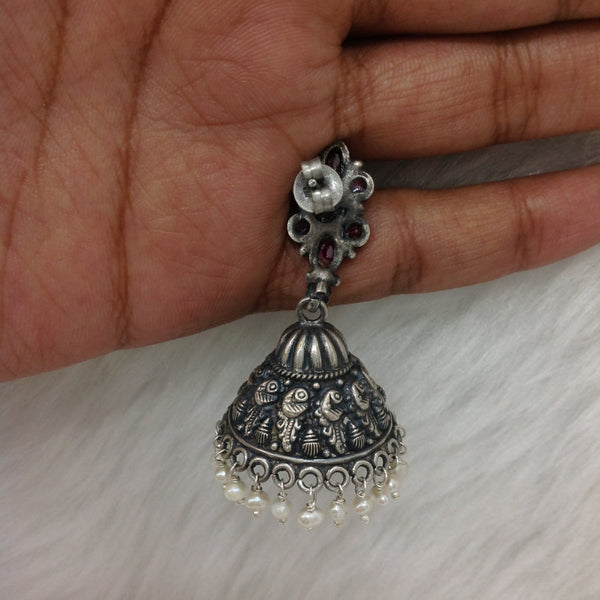 Pleasing Star Silver Jhumka Earrings