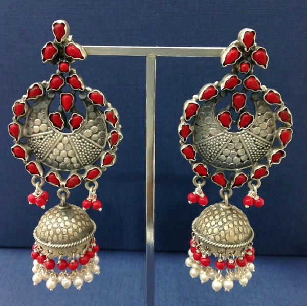 Versatile Long Silver Jhumka Long Earrings