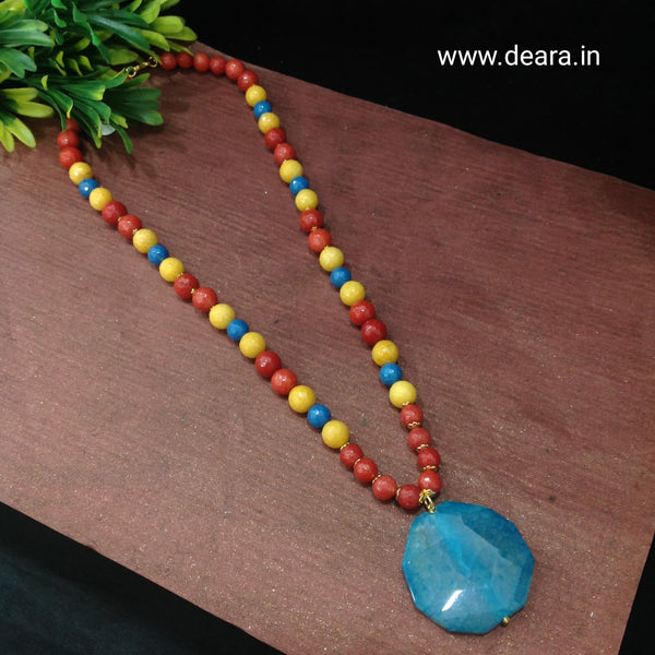 Magnetic Multi-coloured Gemstones And Pendant Necklace