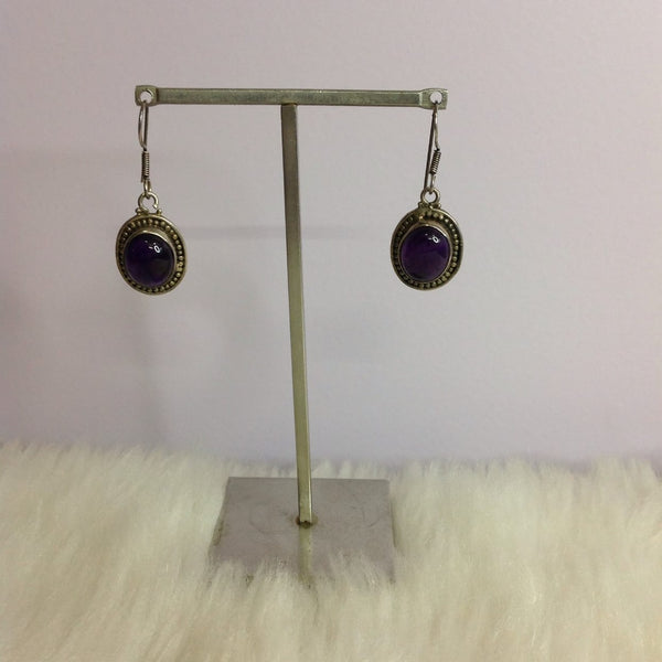 Amethyst Silver Drop Earrings