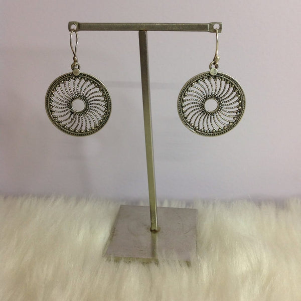 Silver Wheel Earrings