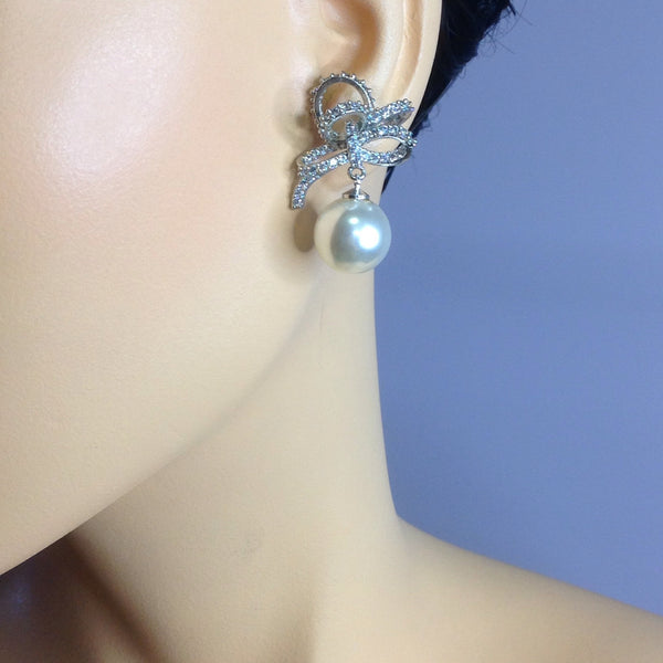 Angelic Cubic Zircon and Pearl Earrings