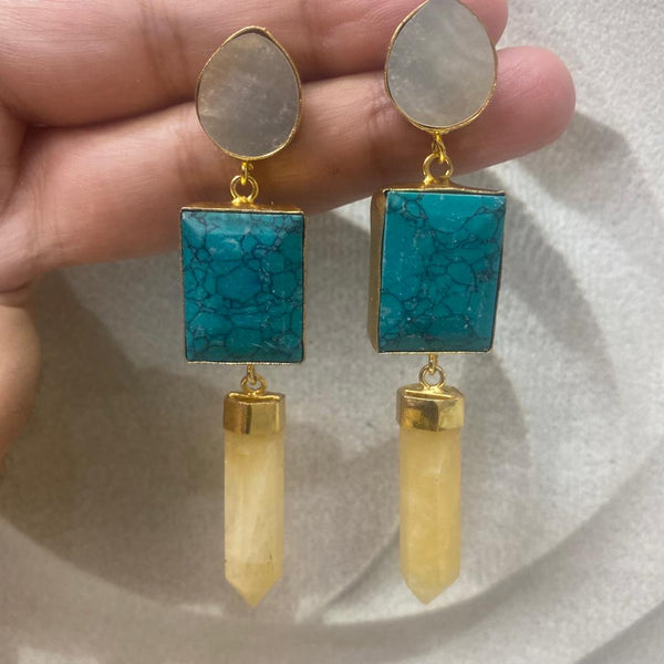 Alluring Green Caramel Dangler Earrings