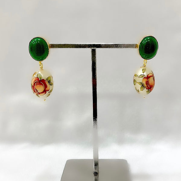 Carnelian Hand-painted Carved Necklace Set