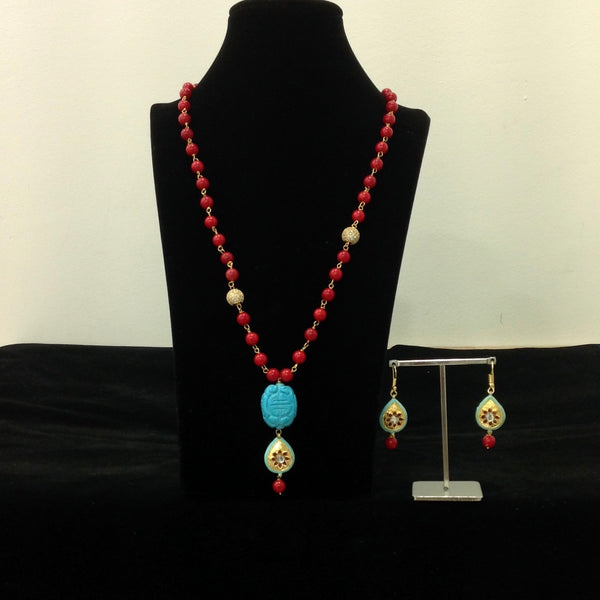 Red and Turquoise Necklace Set