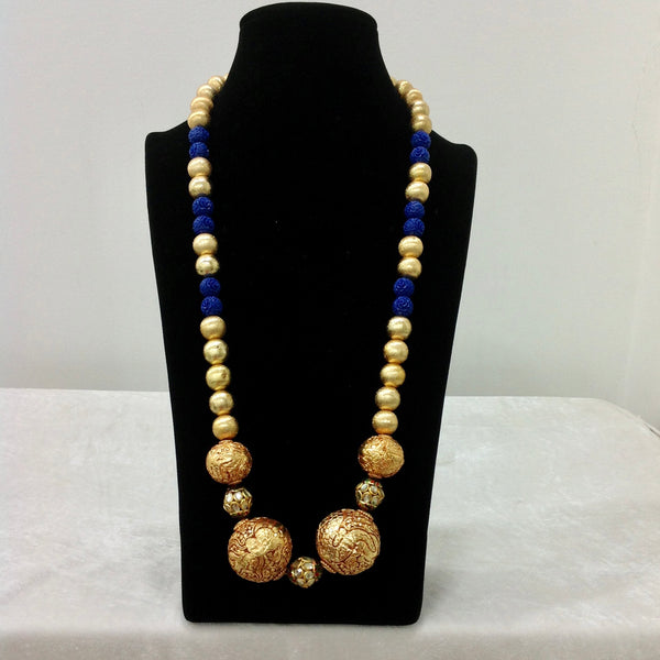 Azure Blue  Golden With Geru Necklace