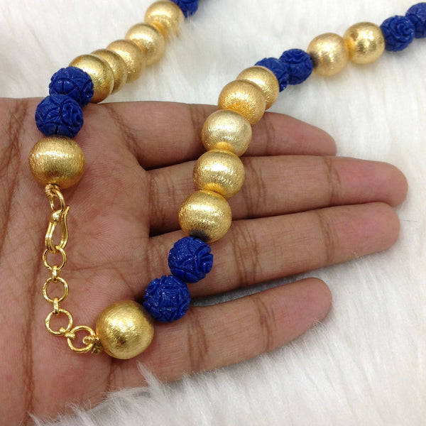 Azure Blue  Golden With Geru Necklace